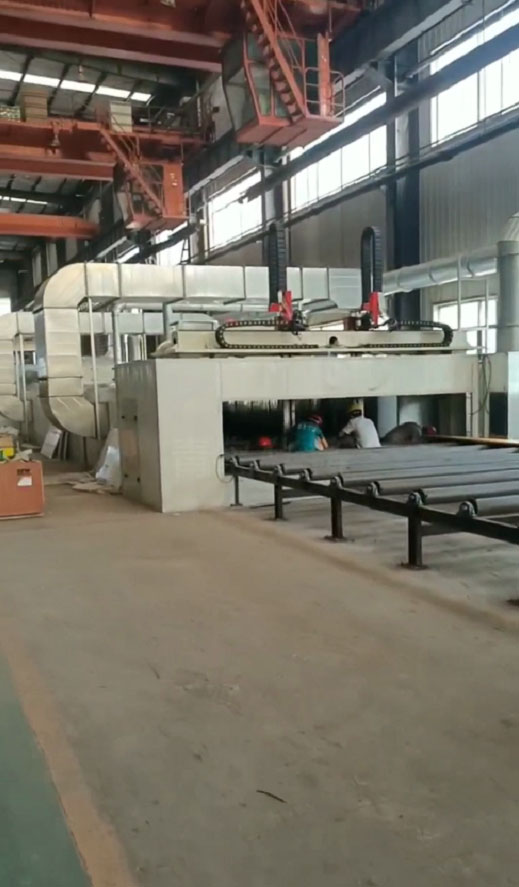 鋼板預處理線、噴漆、烘干安裝現場圖